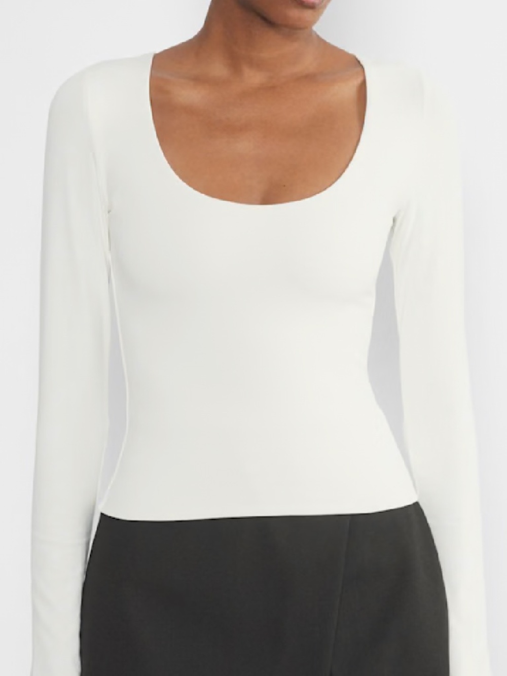 Aritzia Contour Scoopneck Longsleeve in Light Birch XS